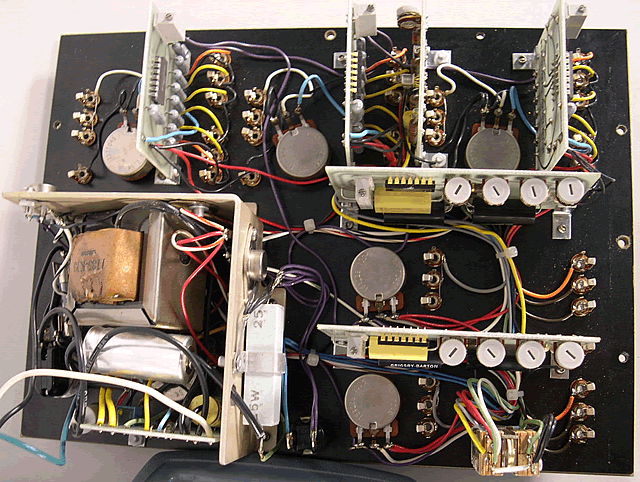 Overhead of the underside of the main patch board.