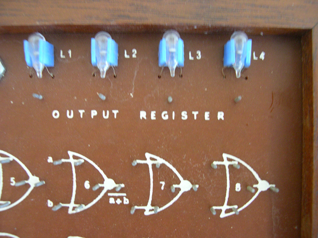  image of Close up of Output Register lights in upper right corner. 