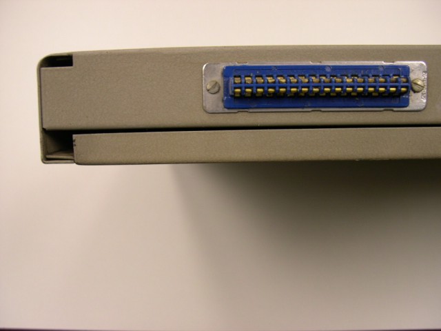 Right side connector; the top of the patchboard is facing up