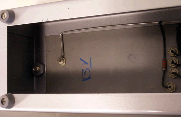A marking underneath the relay control unit.