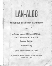 A view of the vintage LAN-ALOG Analogue Computer Handbook (2nd Edition) an important part of computer history