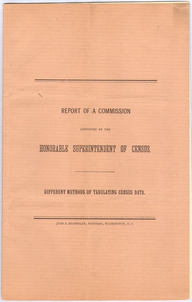 image of Cover of the Report to the Superintendent of the Census. 