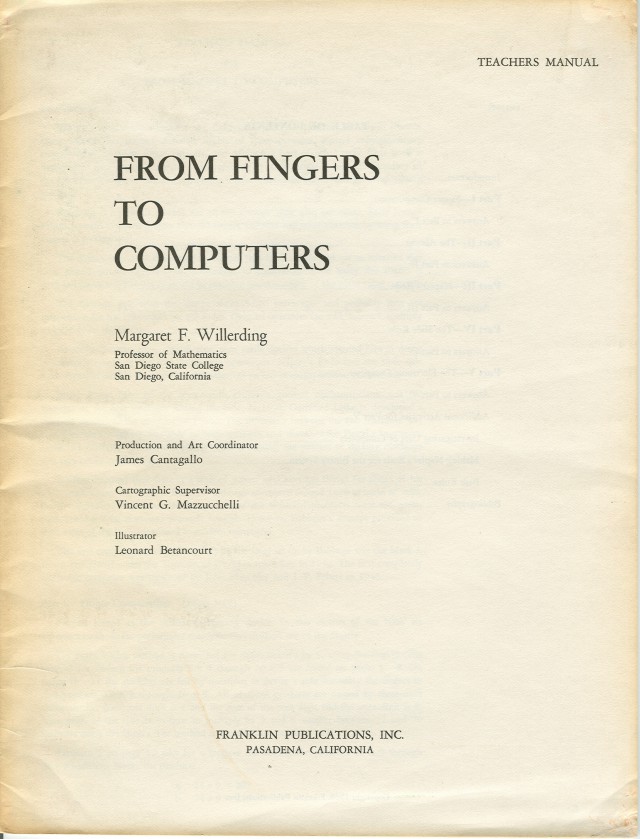 Cover of teacher's manual.