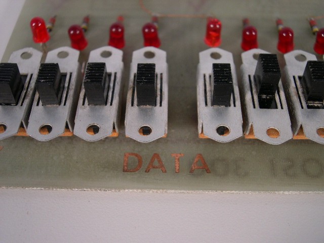  image of Closeup of DATA switches; bottom left corner. 